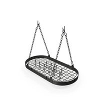 Kitchen Hanging Pot Rack with Hooks Black PNG & PSD Images