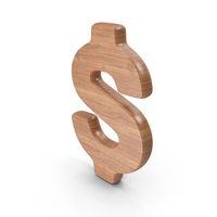 Wood Dollar Symbol PNG & PSD Images