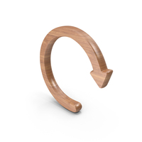 Wooden Circular Arrow Symbol PNG & PSD Images
