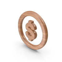 Wood Dollar Currency Symbol PNG & PSD Images