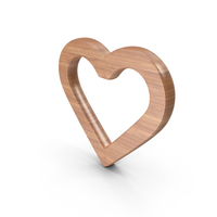 Wood Heart Favorite Symbol PNG & PSD Images