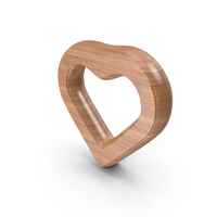 Wood Heart Outline Symbol PNG & PSD Images