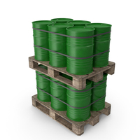 Green Barrels On Wooden Pallet PNG & PSD Images