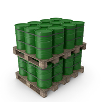 Green Barrels On Wooden Pallet PNG & PSD Images