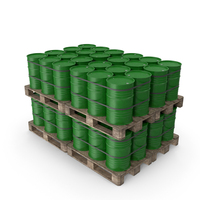 Green Barrels On Wooden Pallet PNG & PSD Images