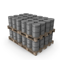 Grey Barrels On Old Plywood Pallet PNG & PSD Images