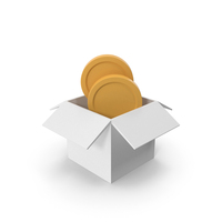 Open Box With Coins White PNG & PSD Images