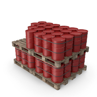 Red Barrels On Old Plywood Pallet PNG & PSD Images
