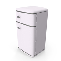 Top Mount Retro Fridge White PNG & PSD Images