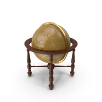 Floor Standing World Globe Antique PNG & PSD Images