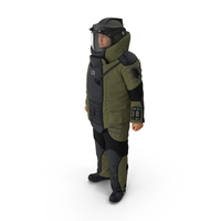 Man in EOD 10 Bomb Suit Stand Pose PNG & PSD Images