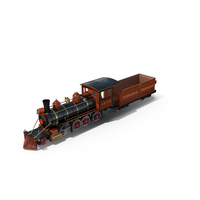 Old Steam Locomotive and Freight Wagon PNG & PSD Images
