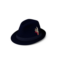 Royal Blue Fedora With Feathers PNG & PSD Images