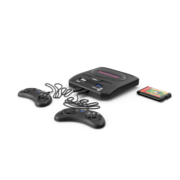 Sega Mega Drive 2 with Cartridge Sonic PNG & PSD Images