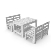 Pallet Sofa And Table White PNG & PSD Images