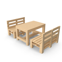 Wooden Garden Pallet Bench And Table PNG & PSD Images