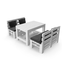 Black & White Pallet Sofa And Table PNG & PSD Images