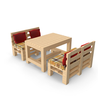 Wooden Pallet Bench And Table PNG & PSD Images