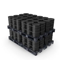 Black Barrels On Dark Painted Wood Pallet PNG & PSD Images