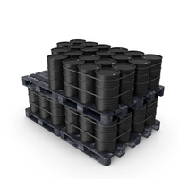 Black Barrels On Dark Painted Wood Pallet PNG & PSD Images