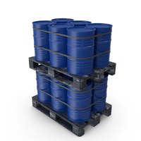 Blue Barrels On Dark Painted Wood Pallet PNG & PSD Images
