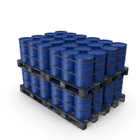 Blue Barrels On Dark Painted Wood Pallet PNG & PSD Images