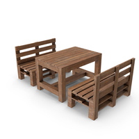 Garden Wooden Sofa And Table PNG & PSD Images