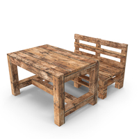 Pallet Sofa And Table Wood PNG & PSD Images
