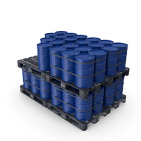 Blue Barrels On Dark Painted Wood Pallet PNG & PSD Images