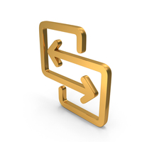 Gold Direction Arrows For Files Transfer Icon PNG & PSD Images