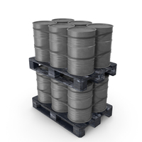 Grey Barrels On Dark Painted Wood Pallet PNG & PSD Images