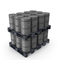 Grey Barrels On Dark Painted Wood Pallet PNG & PSD Images