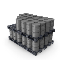 Grey Barrels On Dark Painted Wood Pallet PNG & PSD Images