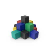 Set Of Colored Cubes Plastic PNG & PSD Images