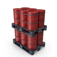 Red Barrels On Dark Painted Wood Pallet PNG & PSD Images