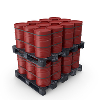 Red Barrels On Dark Painted Wood Pallet PNG & PSD Images