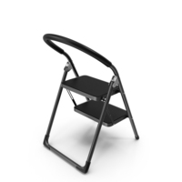 Black Step Steel Folding Ladder With Anti Slip Pedals PNG & PSD Images