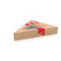 Craft Brown Pizza Slice Packaging Box With Window PNG & PSD Images