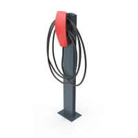 Electric Vehicle Charger Pedestal Mounted Red PNG & PSD Images