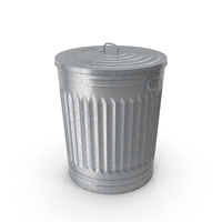 Galvanized Steel Trash Can PNG & PSD Images