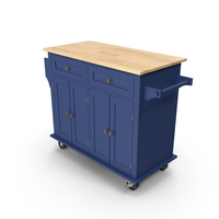 Kitchen Cart On Wheels Blue PNG & PSD Images