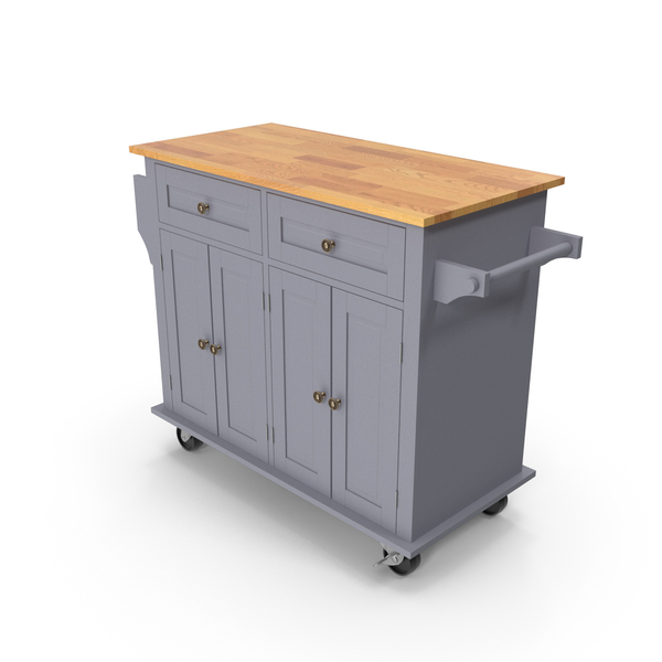 Rolling Kitchen Island Grey PNG & PSD Images