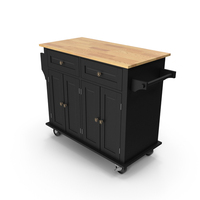 Rolling Kitchen Table Black PNG & PSD Images