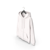 White Hanging Zipper Hooded Male Sweatshirt With Pockets PNG & PSD Images