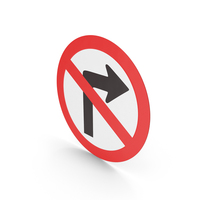 No Turn Right Traffic Sign PNG & PSD Images