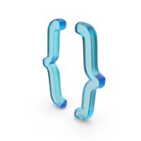 Glass Curly Brackets Symbol PNG & PSD Images