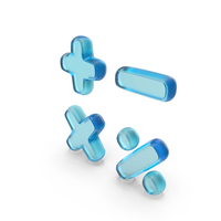 Glass Math Symbols PNG & PSD Images