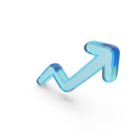 Glass Rise Arrow Symbol PNG & PSD Images
