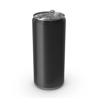 Opened Black Beverage Sleek Can 300ML PNG & PSD Images
