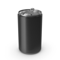 Opened Black Beverage Slim Can 150ML PNG & PSD Images